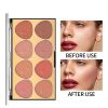 8 Colors Face Blush Palette Light Luxury Blush Palette Matte Blush Powder Bright Shimmer Face Blush Contour and Highlight Blush Palette