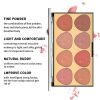 8 Colors Face Blush Palette Light Luxury Blush Palette Matte Blush Powder Bright Shimmer Face Blush Contour and Highlight Blush Palette