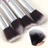 Travel Set Mini Makeup Brush Set of 10 Count (Pink Silver)