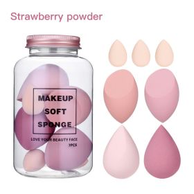 7Pcs Makeup Sponge Set Face Beauty Cosmetic Powder Puff for Foundation Cream Concealer Make Up Blender Tools Sponge косметика (Color: Strawberry powder)