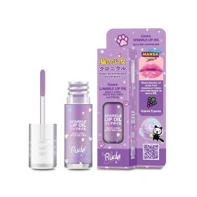 RUDE Manga Sparkle Lip Oil (Color: Grape)