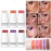 Blush Stick For Cheeks Eyes & Lips Sheer Glow Blendable and Buildable Color 2-in-1 Blush and Cheek Makeup Stick